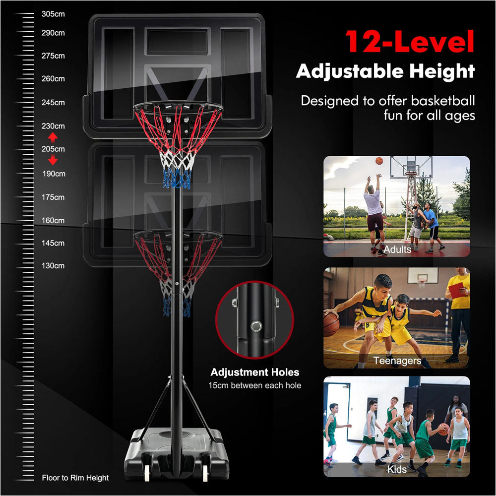 Basketball Hoop with stand height adjustable Hoop 3.05m