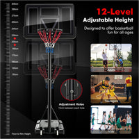 Thumbnail for Basketball Hoop with stand height adjustable Hoop 3.05m
