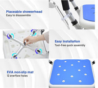 Thumbnail for Detail of the drainage holes on the seat of the shower stool, promoting hygiene and comfort.