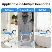 Thumbnail for Detail of the height adjustment mechanism on the aluminium frame of the shower stool chair.