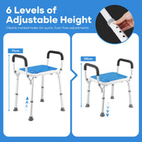 Thumbnail for Close-up of the non-slip rubber feet on the shower stool, ensuring secure placement on wet surfaces.