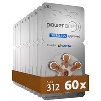 Thumbnail for Power one P312 size 312 Hearing Aid Batteries 60 Pack