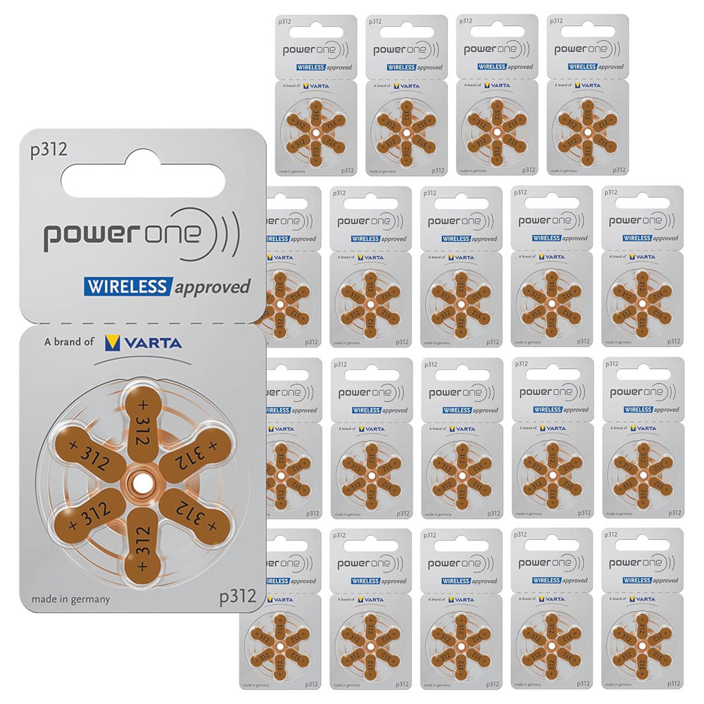 Power one P312 size 312 Hearing Aid Batteries 60 Pack