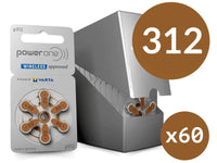 Thumbnail for Power one P312 size 312 Hearing Aid Batteries 60 Pack