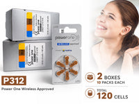 Thumbnail for Power one P312 size 312 Hearing Aid Batteries 120 Pack
