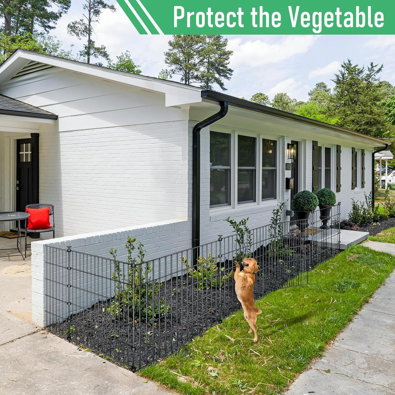 10 Pack Metal Garden Barrier Fence - 80x69cm Animal Fence Panels, Decorative Garden Border