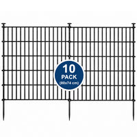 Thumbnail for 10 Pack Metal Garden Barrier Fence - 80x69cm Animal Fence Panels, Decorative Garden Border