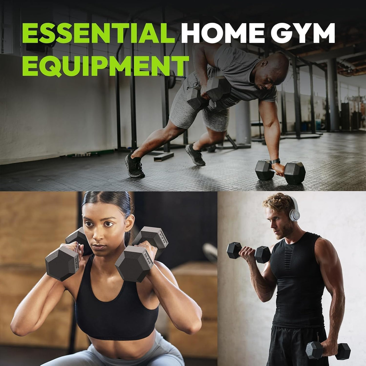 Dumbbell Set - 2 x 5kg Hex Weights