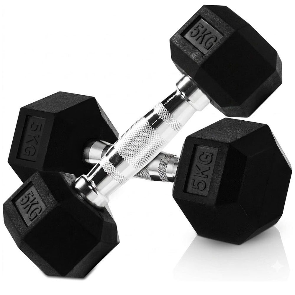 Dumbbell Set - 2 x 5kg Hex Weights