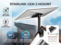 Thumbnail for Gen 3 Mount for Starlink, 360° Rotatable Roof & Wall Mount for V3 Starlink