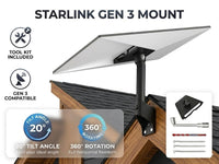 Thumbnail for Gen 3 Mount for Starlink, 360° Rotatable Roof & Wall Mount for V3 Starlink