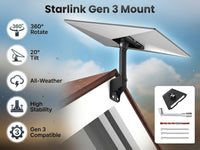 Thumbnail for Gen 3 Mount for Starlink, 360° Rotatable Roof & Wall Mount for V3 Starlink