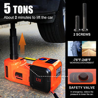 Thumbnail for 5Ton 12V Car Electric Hydraulic Floor Jack Lift + Impact Wrench Kit Box 3 in 1