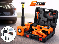 Thumbnail for 5Ton 12V Car Electric Hydraulic Floor Jack Lift + Impact Wrench Kit Box 3 in 1