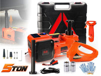 Thumbnail for 5Ton 12V Car Electric Hydraulic Floor Jack Lift + Impact Wrench Kit Box 3 in 1