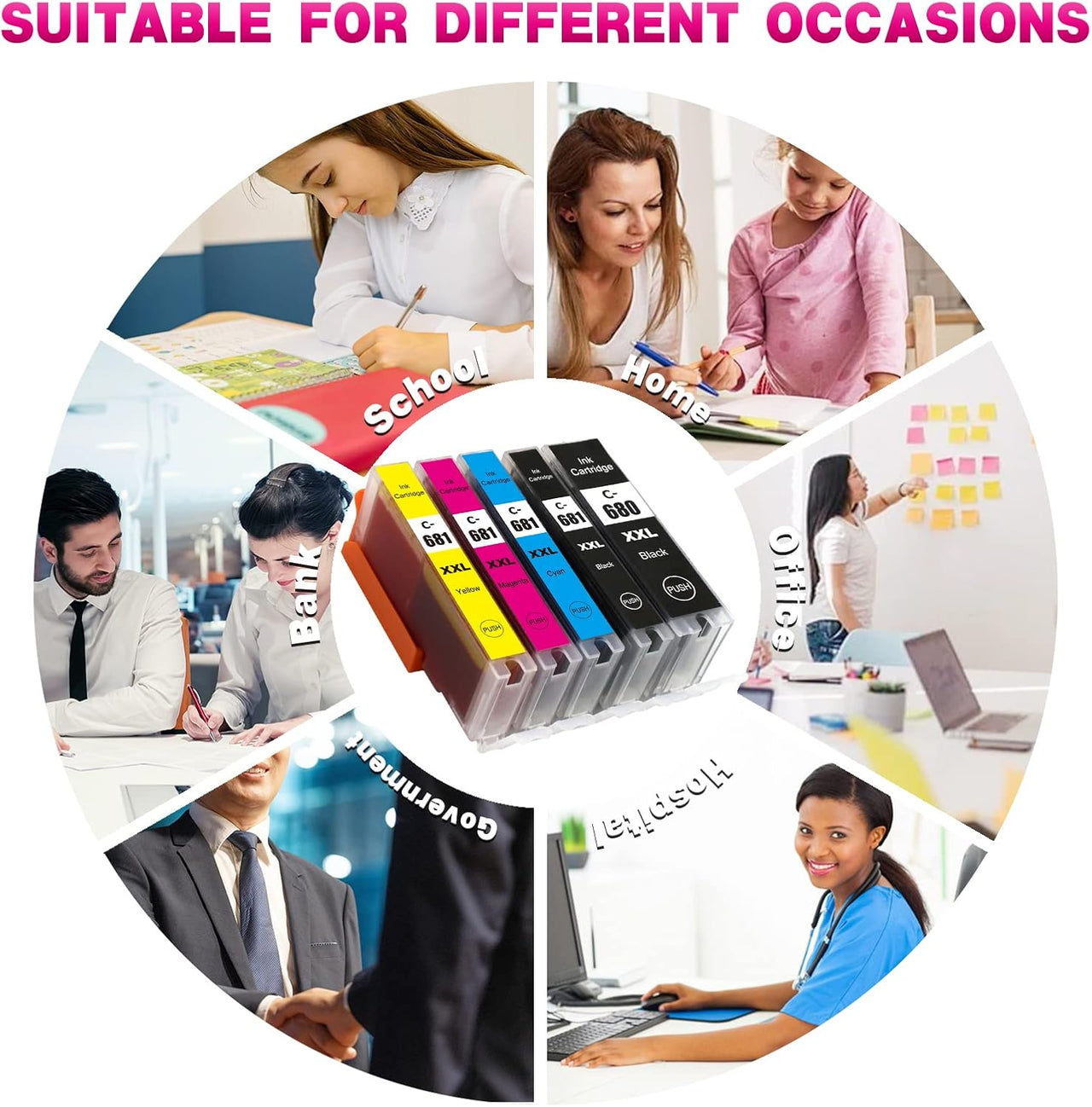Canon Compatible Ink Cartridges PGI-680XXL CLI-681XXL Set for TR7560 TR7660 TS9160 TS9565 TR8560 TS8160 TS6160