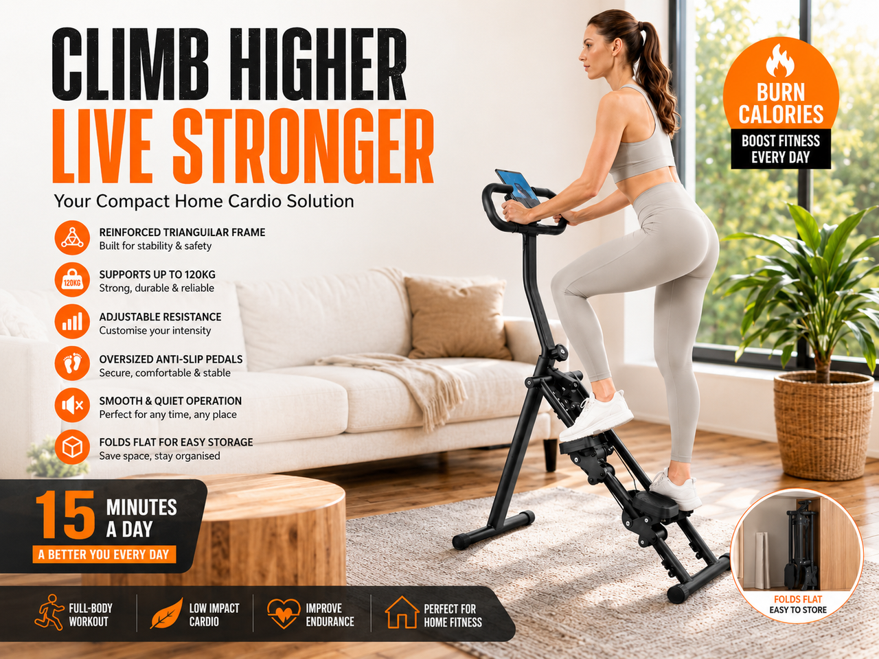 Foldable Stair Climber for Exercise at Home Fitness Steppers