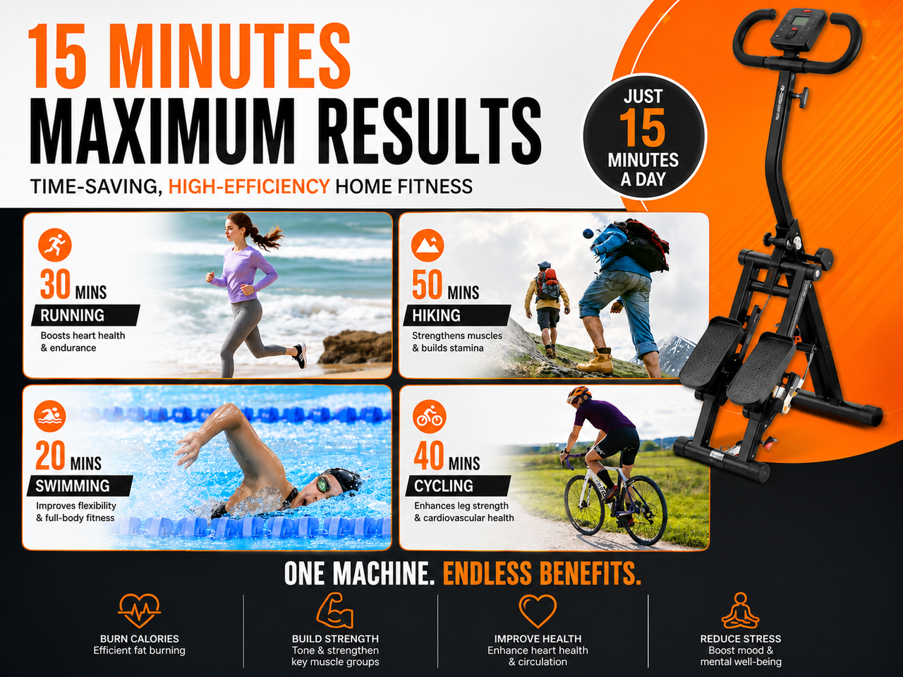 Foldable Stair Climber for Exercise at Home Fitness Steppers