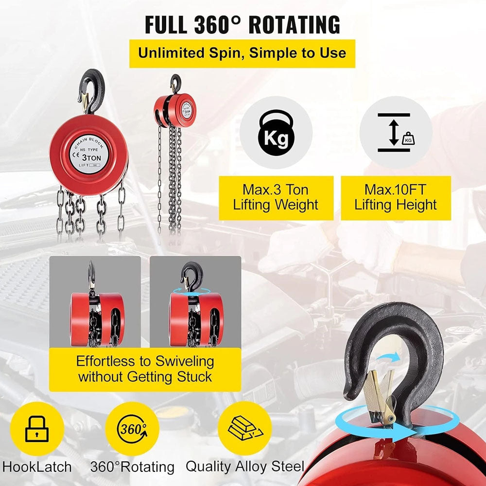 Chain Block Tackle Hoist 3T 3M