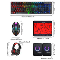 Thumbnail for 5 in 1 Layout Wired 104 Keys Gaming Keyboard Mouse Headphone Speaker RGB PC Xbox