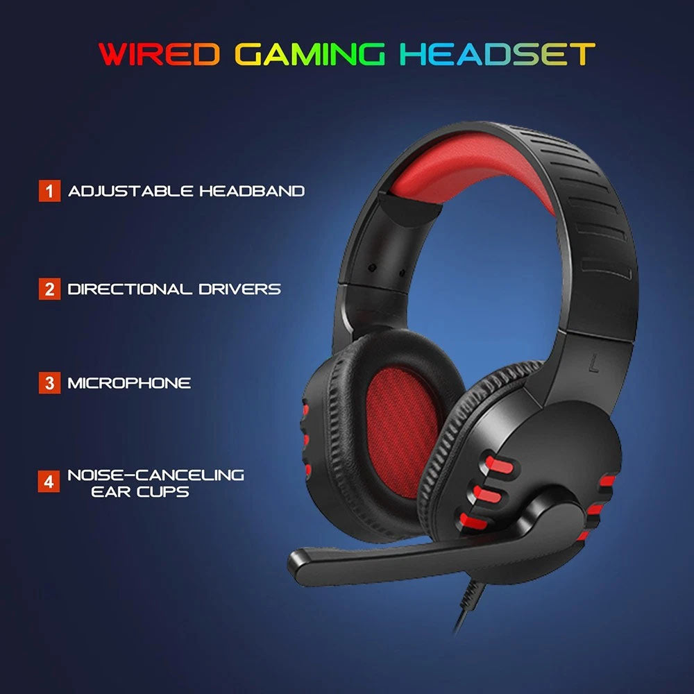 5 in 1 Layout Wired 104 Keys Gaming Keyboard Mouse Headphone Speaker RGB PC Xbox