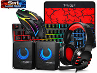 Thumbnail for 5 in 1 Layout Wired 104 Keys Gaming Keyboard Mouse Headphone Speaker RGB PC Xbox