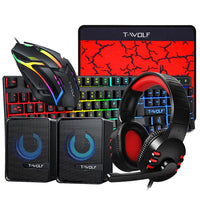 Thumbnail for 5 in 1 Layout Wired 104 Keys Gaming Keyboard Mouse Headphone Speaker RGB PC Xbox