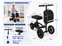 Thumbnail for Knee Scooter Walker Steerable Mobility Walking Equipment Wheelchair Medical Crutch Broken Foot Ankle Leg Surgery Injury