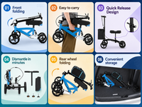 Thumbnail for Knee Scooter Walker Steerable Mobility Walking Equipment Wheelchair Medical Crutch Broken Foot Ankle Leg Surgery Injury