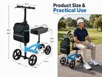 Thumbnail for Knee Scooter Walker Steerable Mobility Walking Equipment Wheelchair Medical Crutch Broken Foot Ankle Leg Surgery Injury