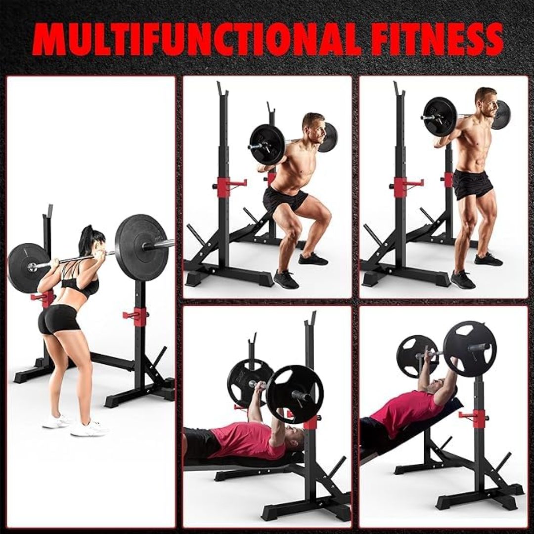 Adjustable Barbell Squat Rack Stand