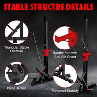 Thumbnail for Adjustable Barbell Squat Rack Stand