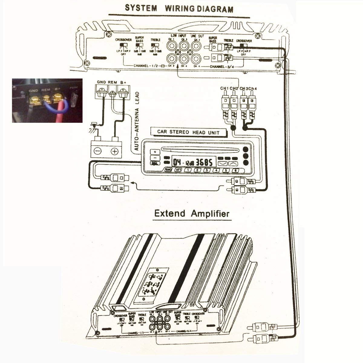4 Channel Car Amplifier High Power 3800W Car Audio Amp