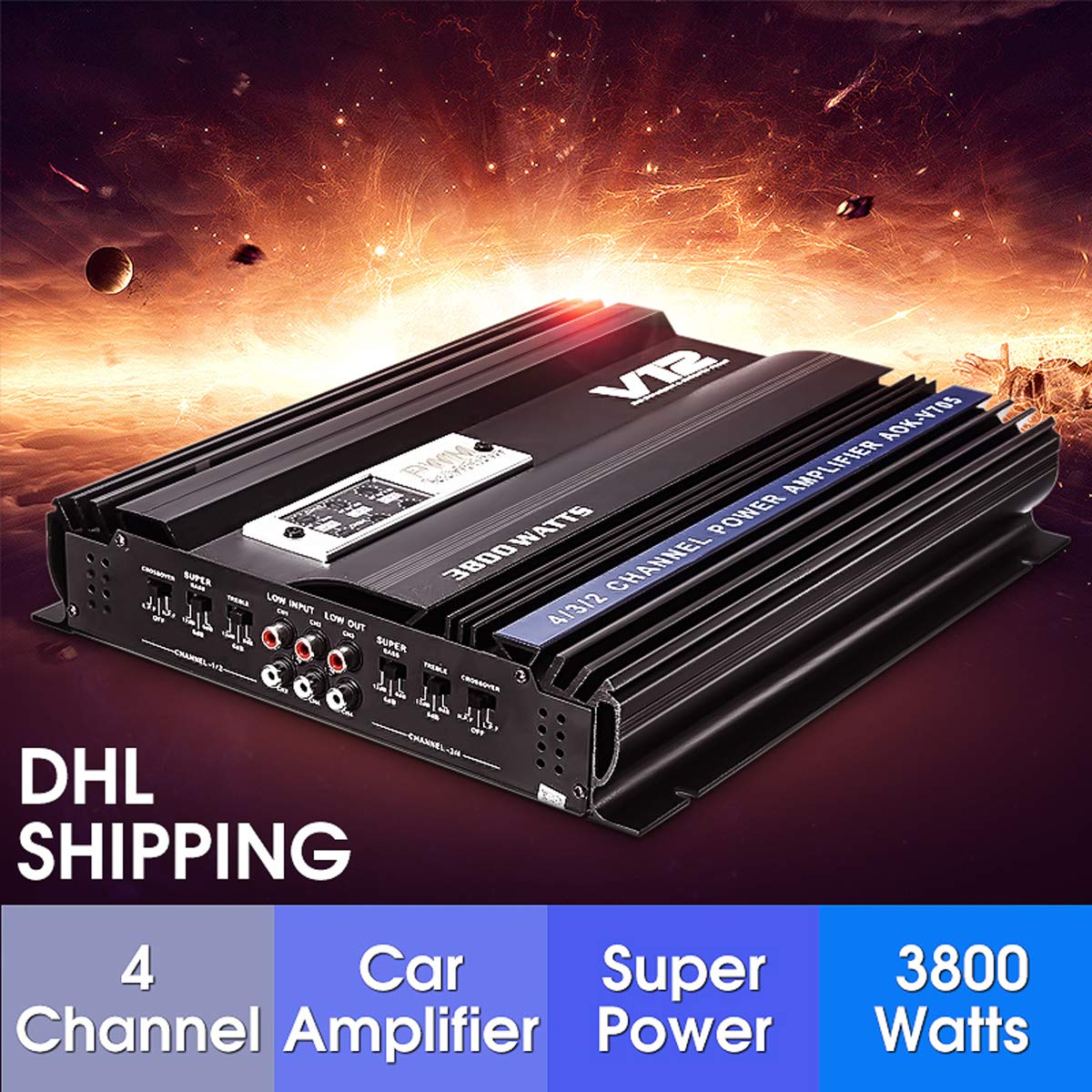 4 Channel Car Amplifier High Power 3800W Car Audio Amp