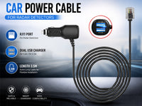 Thumbnail for Radar Detector Power Cord – 3.5M RJ11 Cable with Dual USB Charging Ports