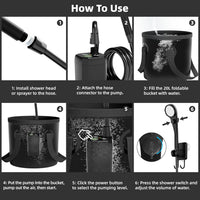 Thumbnail for Portable Shower Kit Camping Shower Kit with Bucket