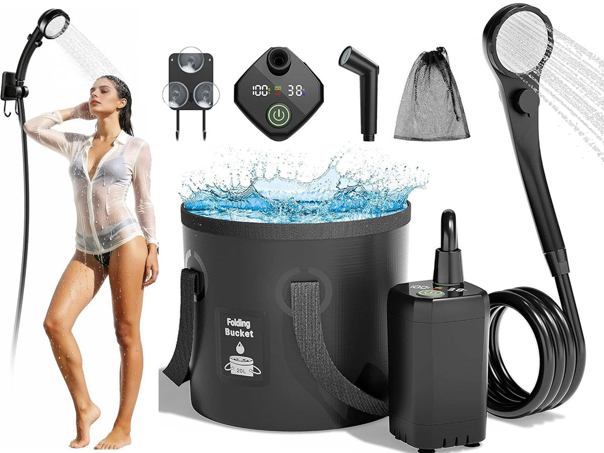 Portable Shower Kit Camping Shower Kit with Bucket