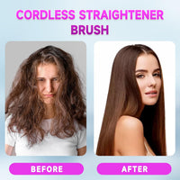 Thumbnail for Cordless Hair Straightener Brush 3 Setting