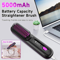 Thumbnail for Cordless Hair Straightener Brush 3 Setting