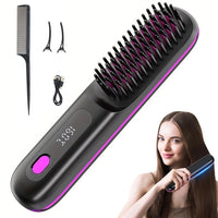 Thumbnail for Cordless Hair Straightener Brush 3 Setting