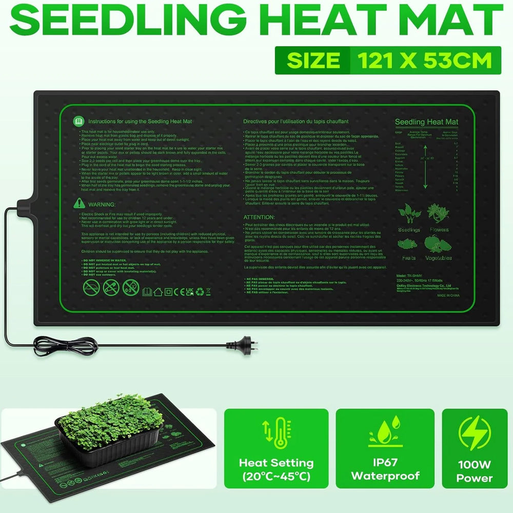 Seedling Heat Mat 121 x 53cm Heating Pad