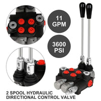 Thumbnail for 2 Spool Hydraulic Directional Control Valve 11 Gpm double acting cylinder spool