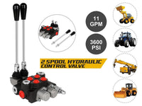Thumbnail for 2 Spool Hydraulic Directional Control Valve 11 Gpm double acting cylinder spool