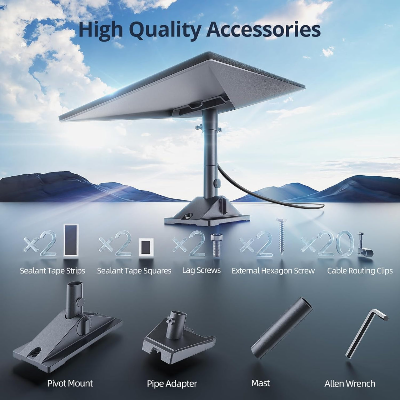 Gen 3 Mount for Starlink, 360° Rotatable Roof & Wall Mount for V3 Starlink