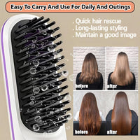 Thumbnail for Cordless Hair Straightener Brush 3 Setting