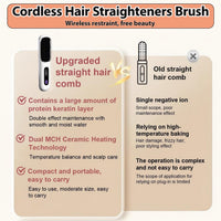 Thumbnail for Cordless Hair Straightener Brush 3 Setting