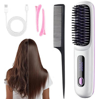 Thumbnail for Cordless Hair Straightener Brush 3 Setting