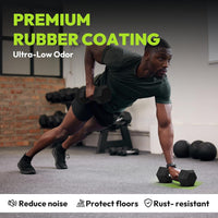 Thumbnail for 15kg Rubber Hex Dumbbell
