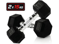 Thumbnail for Dumbbell Set - 2 x 15kg Hex Weights
