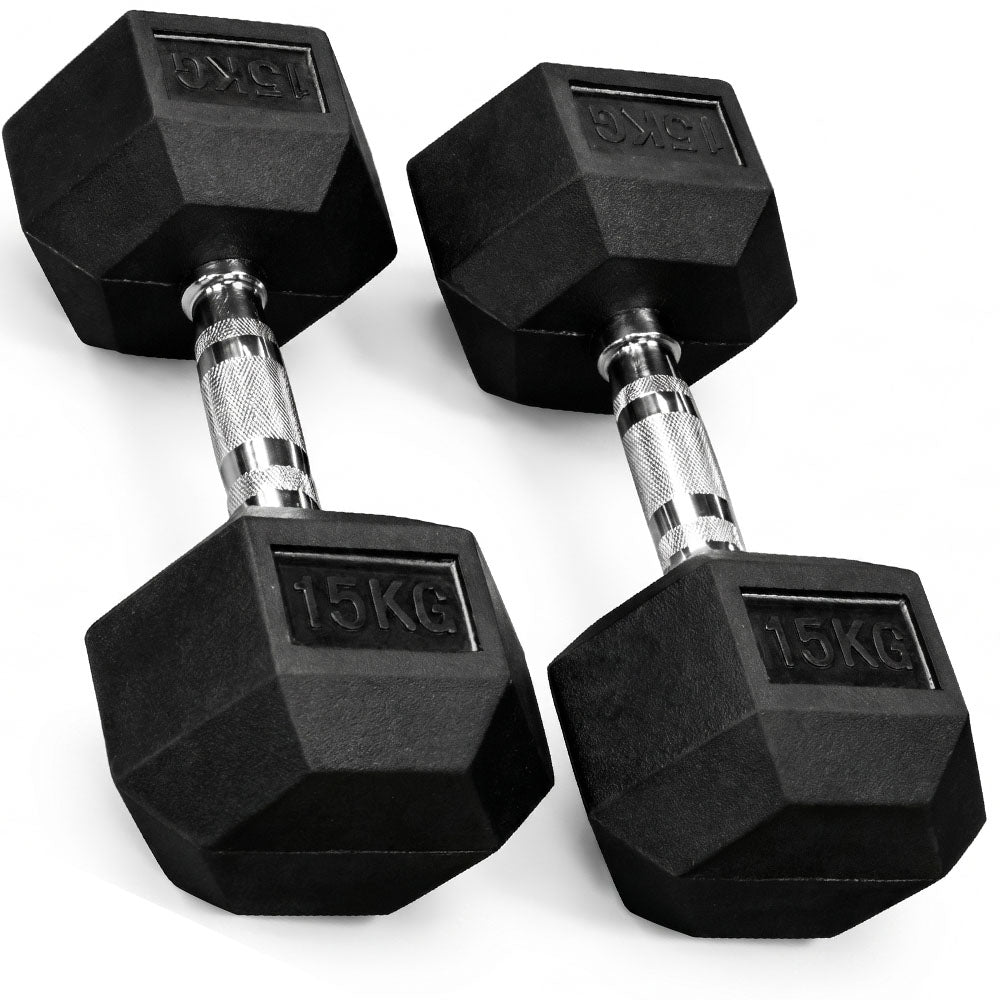Dumbbell Set - 2 x 15kg Hex Weights